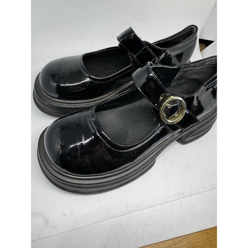 Jolie & Jolie Black Paten Leather Chunky Y2K 90s Platform Clogs 7/7.5 EUC SB20